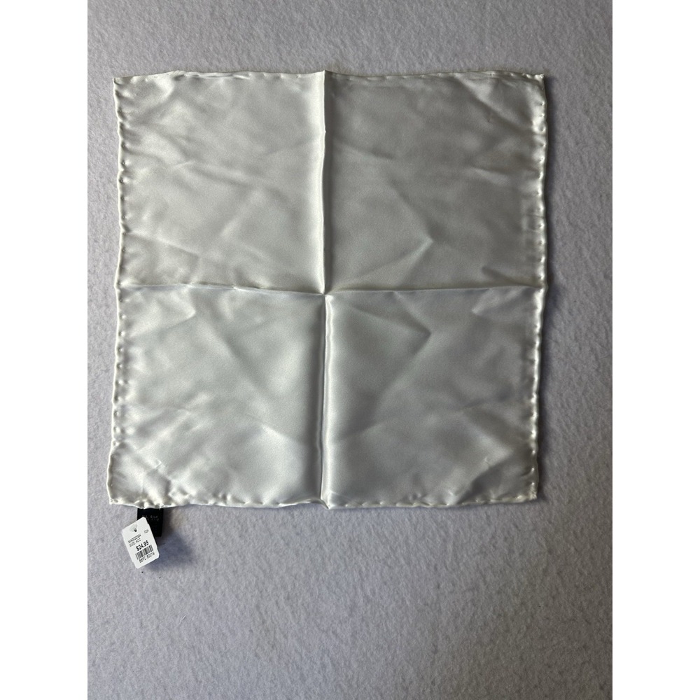 Men's Warehouse Silk Handkerchief Pocket Square Plain White NWT